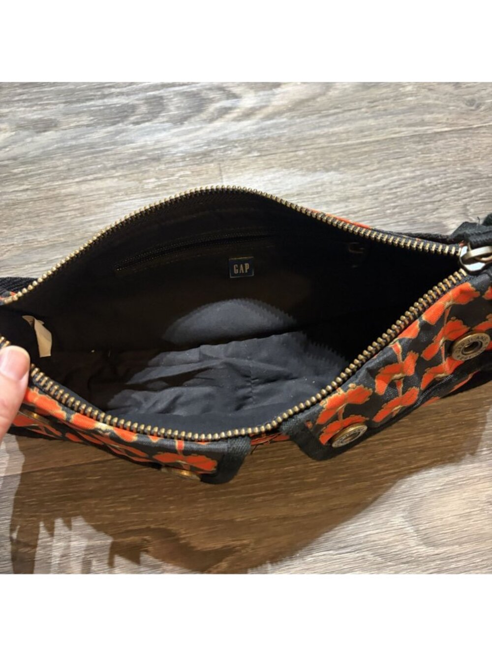 Vintage GAP Baguette Mini Poppy Shoulder Bag Purse Cargo Front Pockets Y2K 00s - Picture 4 of 12
